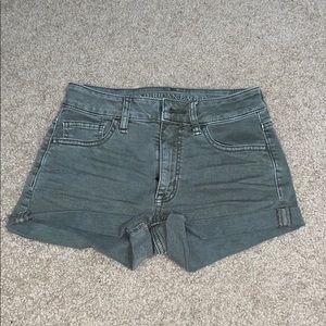 American Eagle Green Denim Shorts